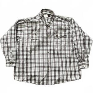 Wrangler Riggs Workwear Mens 3XL Button-Up Shirt Long Sleeve Red White Checkered